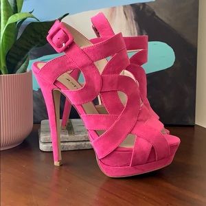JustFab Fuchsia Stiletto Platforms